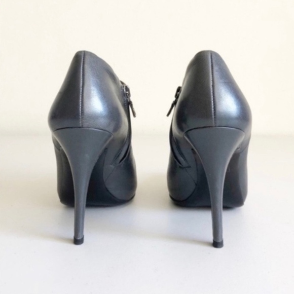 Prada Metallic Gunmetal Ankle Booties - Sz 38 -EUC - Picture 3 of 7